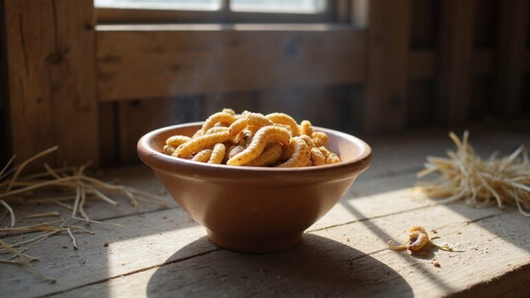 dried mealworms improve chicken happiness